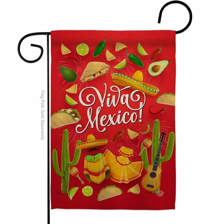 CUADRILATERO Viva Mexico Summertime Cinco de Mayo 13 x 18.5 in. Dbl-Sided Decorative Vertical Garden Flags for CU4076620